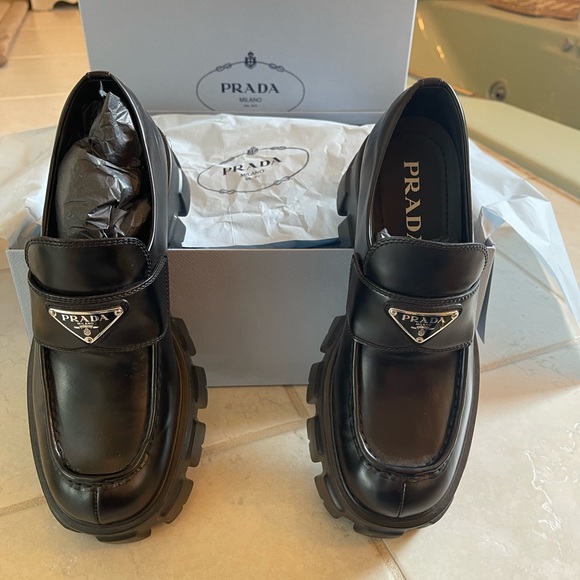 Prada Shoes - New in box platform Prada loafers